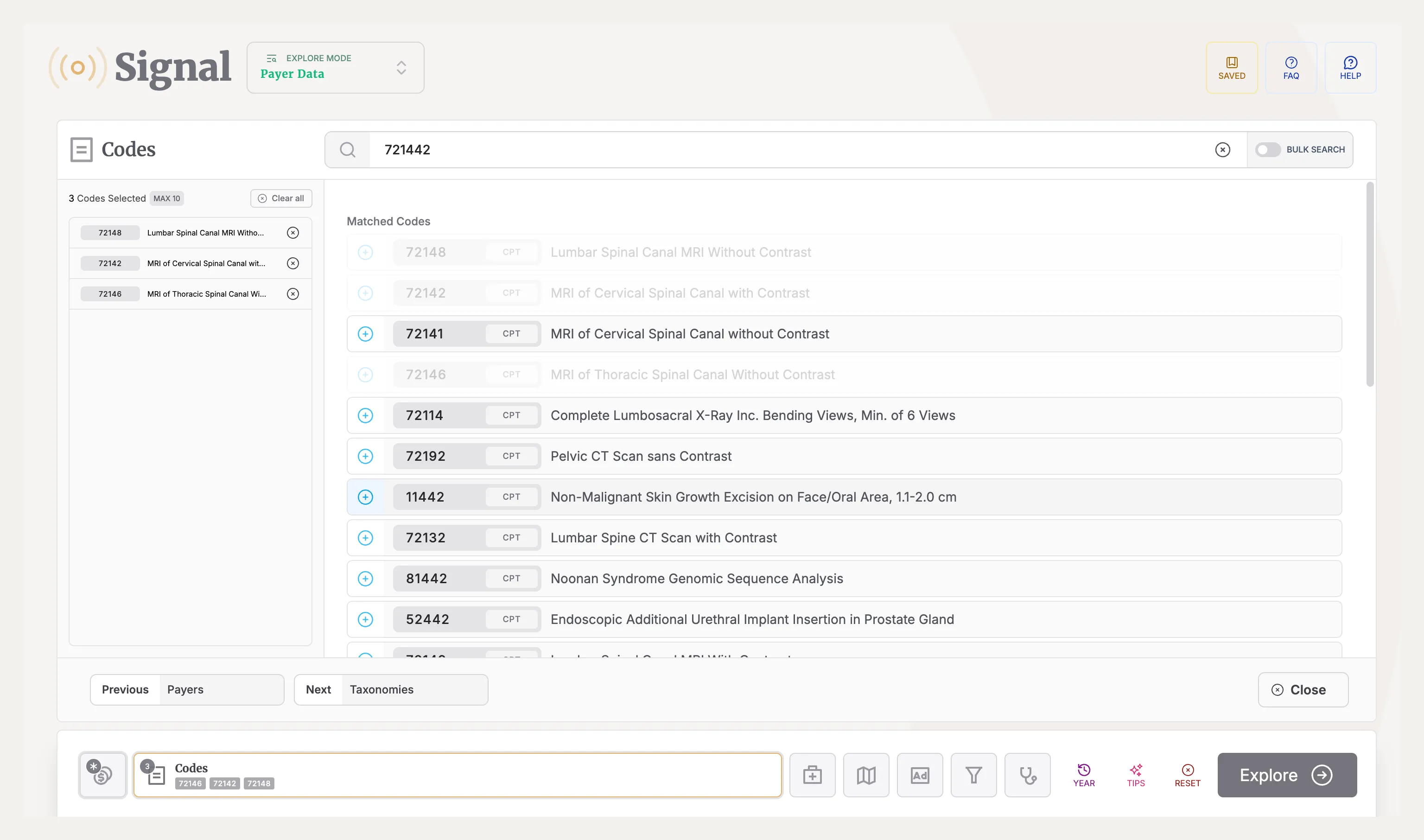 Search any CPT, HCPCS, DRG, or revenue code